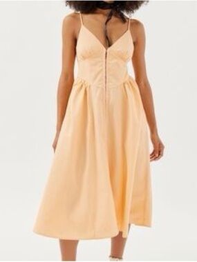 Urban Outfitters Peach Midi Dress with Spaghetti Straps NWT